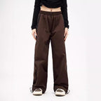 Women's Casual Pants with Side Contrast Stripes and Elastic Waist