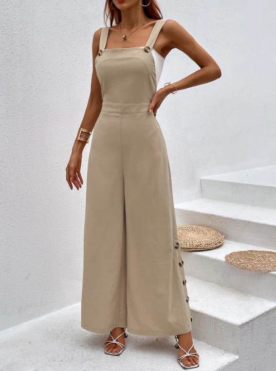 Women's Jumpsuit with Decorative Buttons