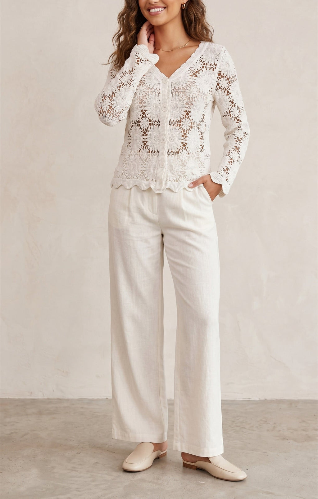 Women's Delicate Crochet Cardigan