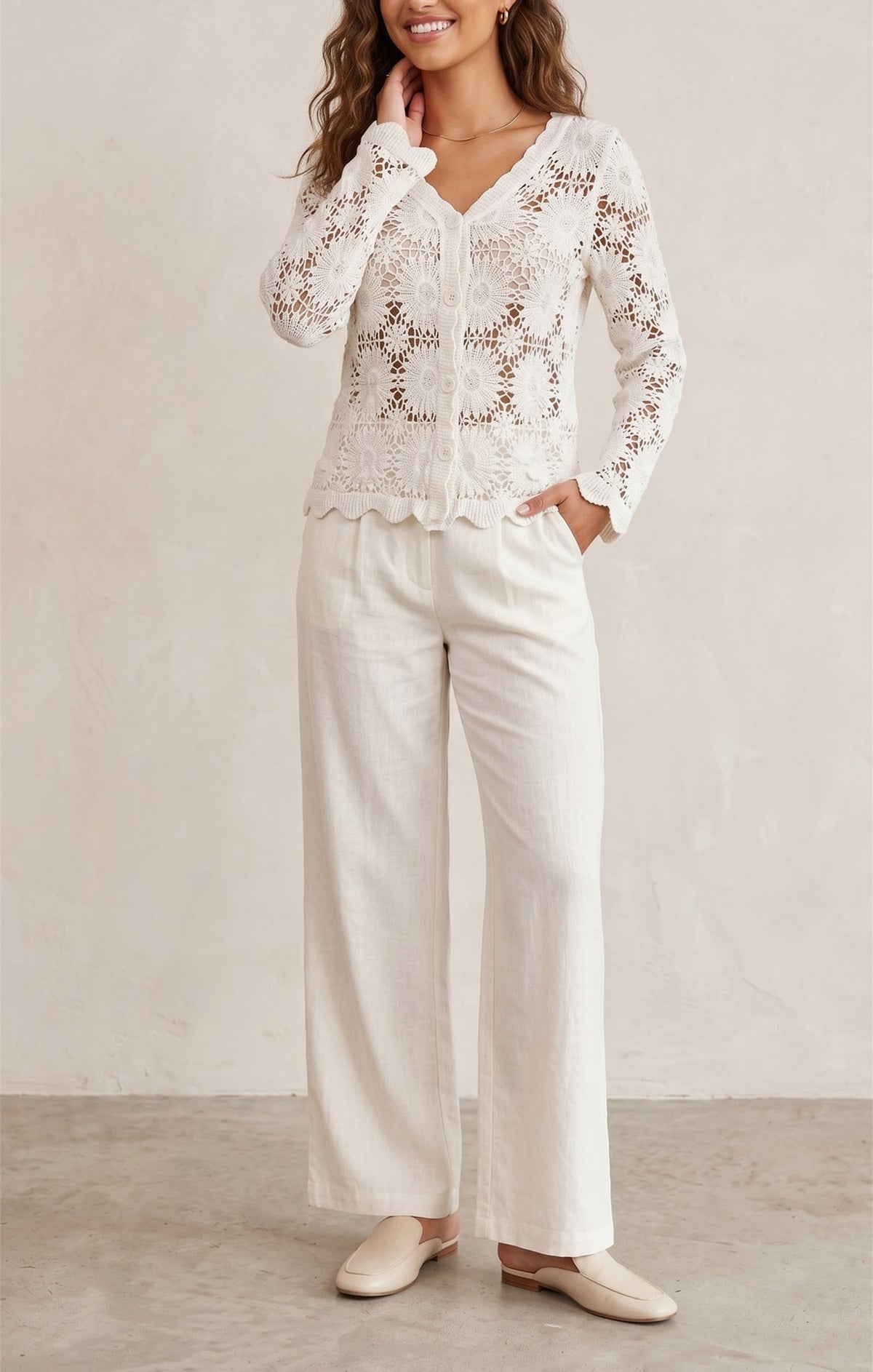 Women's Delicate Crochet Cardigan