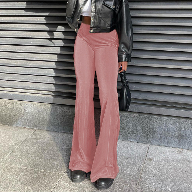 Women's Elegant High-Waisted Flare Trousers
