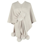 Elegant Poncho with Luxurious Faux Fur Trim