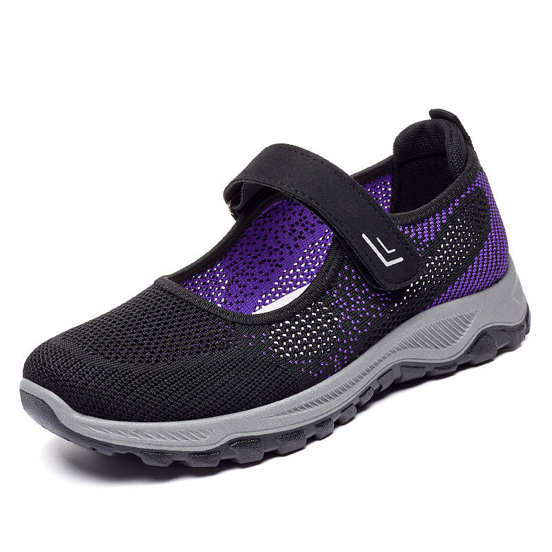 Women's Breathable Slip-On Sports Shoes with Adjustable Velcro