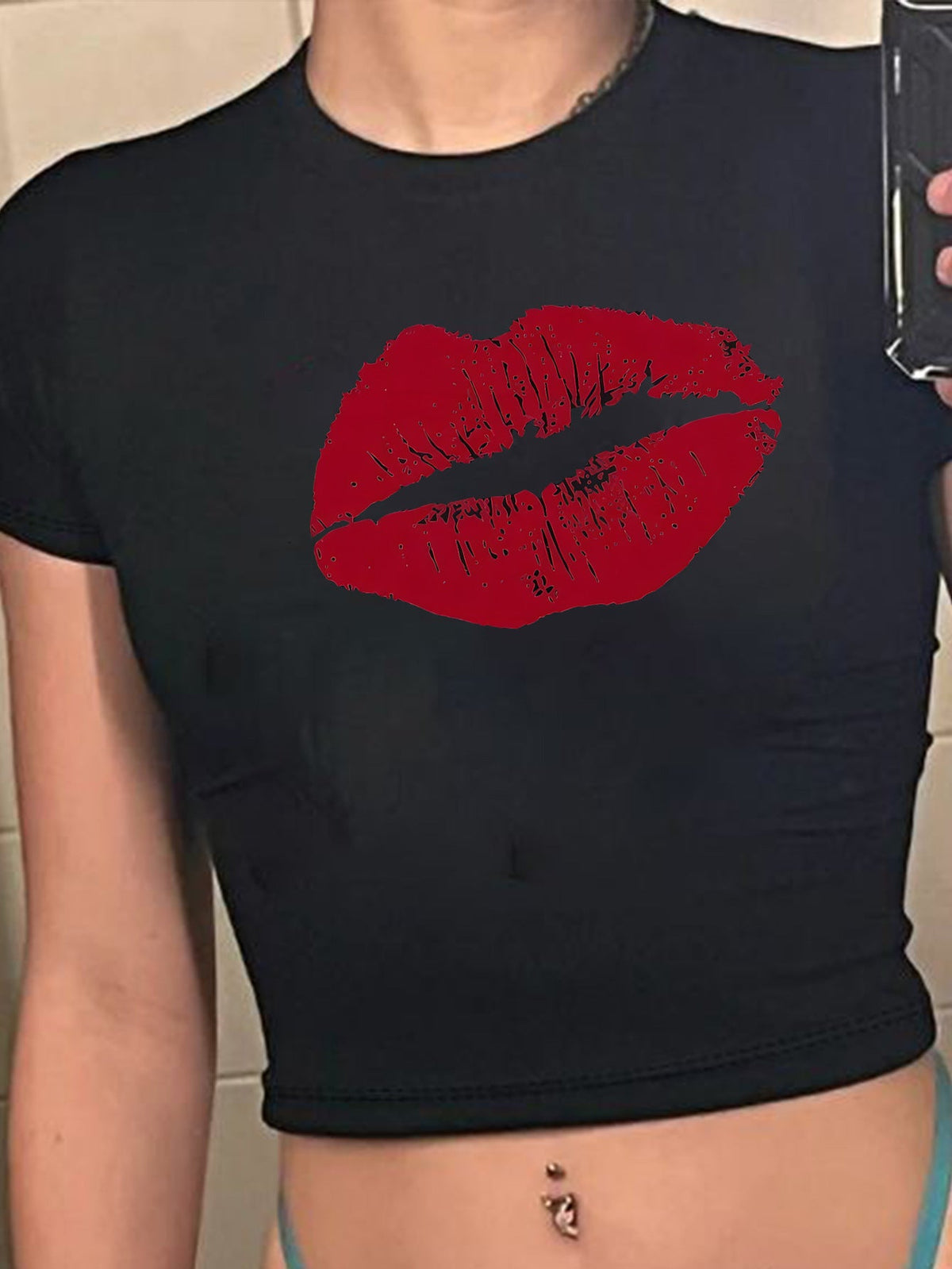 Women's Skull Print Crop T-Shirt