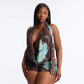 Women's Floral Halter Shorts Playsuit