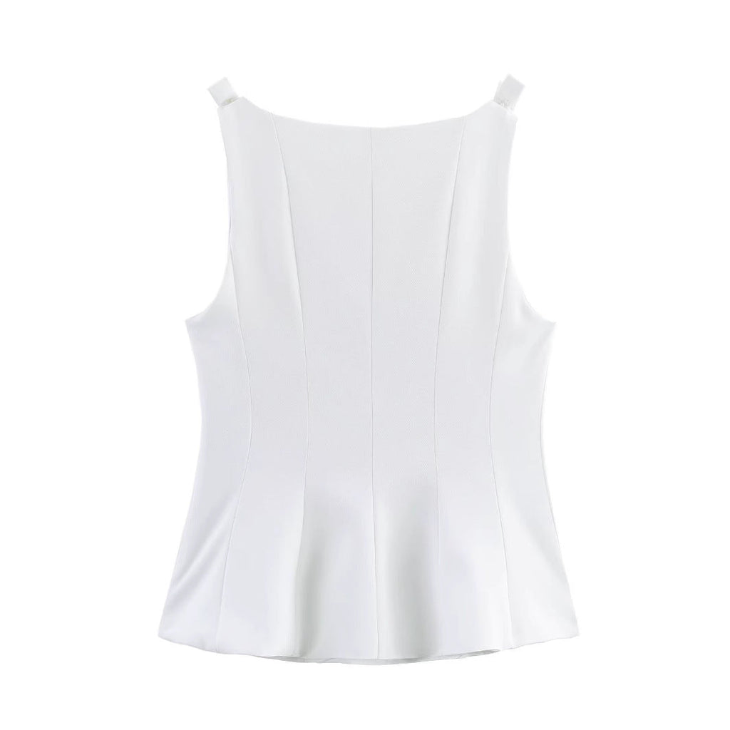 Women's Sleeveless Top with Elegant Cut