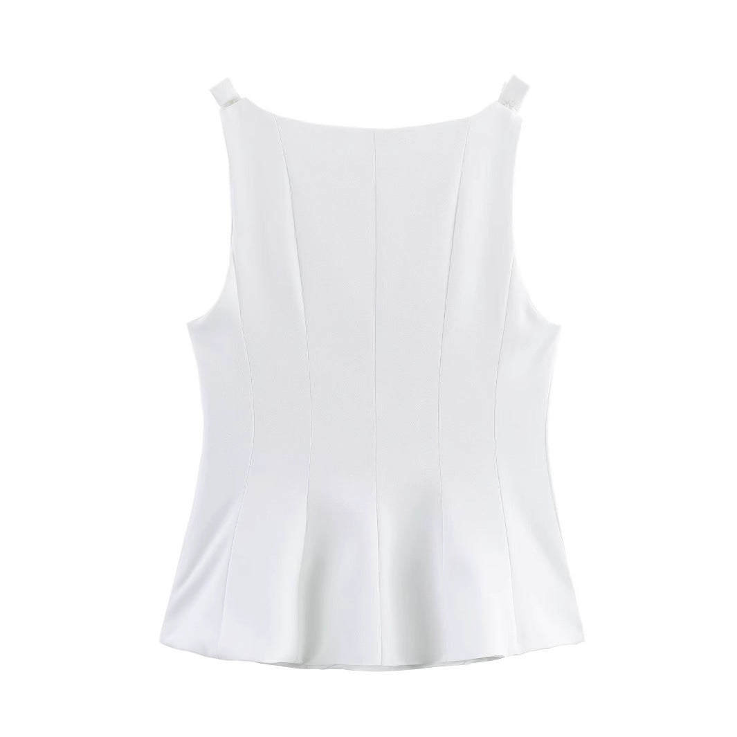 Women's Sleeveless Top with Elegant Cut