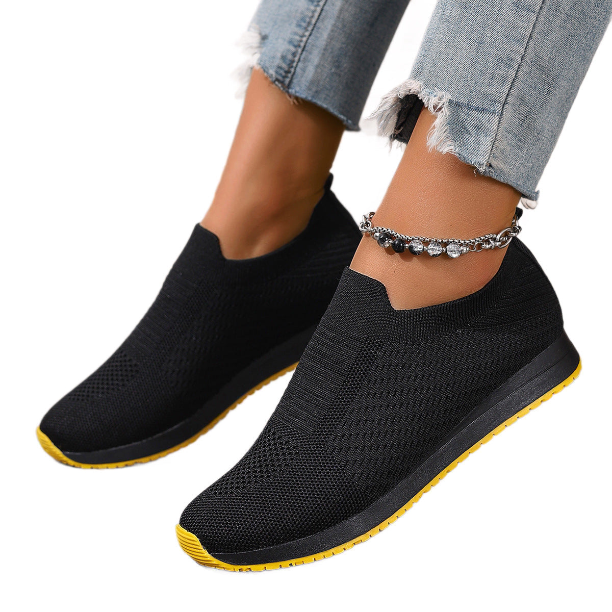 Women's Breathable Slip-On Sneakers with Elastic Insert