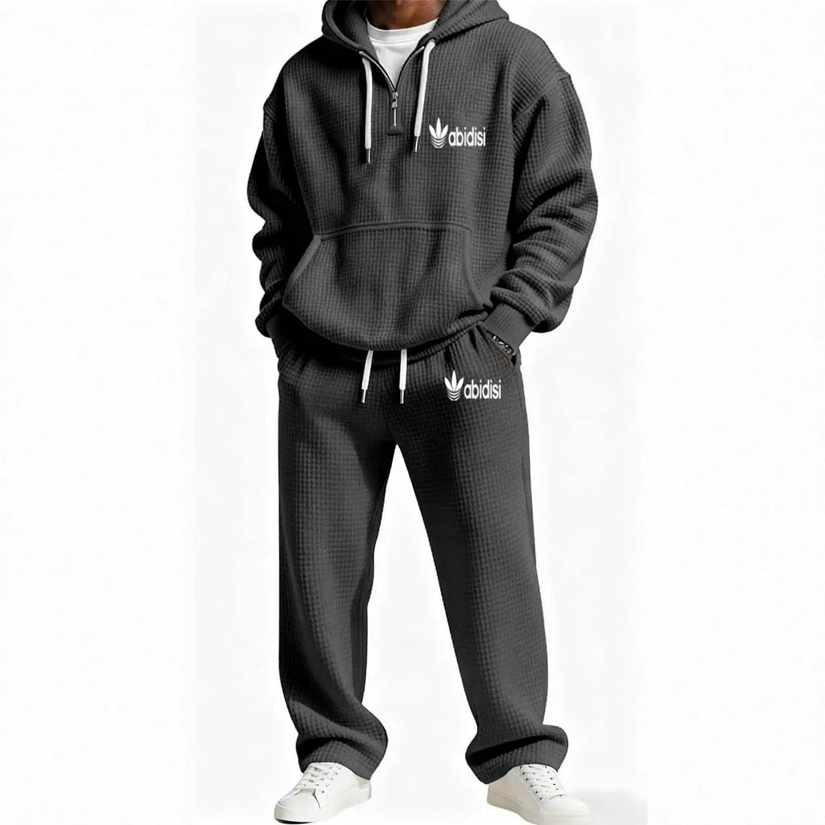 Men's Trendy Hoodie with Practical Zipper and Comfortable Jogging Pants