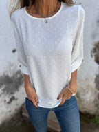Casual Women's Blouse with Textured Fabric