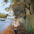 Women's Coat with Fringe Detail and Elegant Button Placket