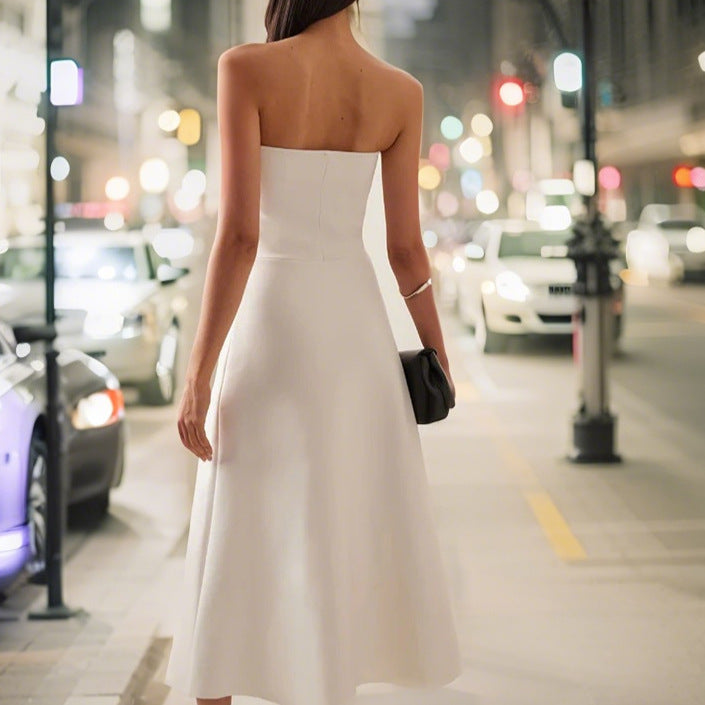 Women's Off-Shoulder Evening Dress with Flowing Hem