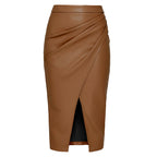High-Waisted Vegan Wrap Skirt