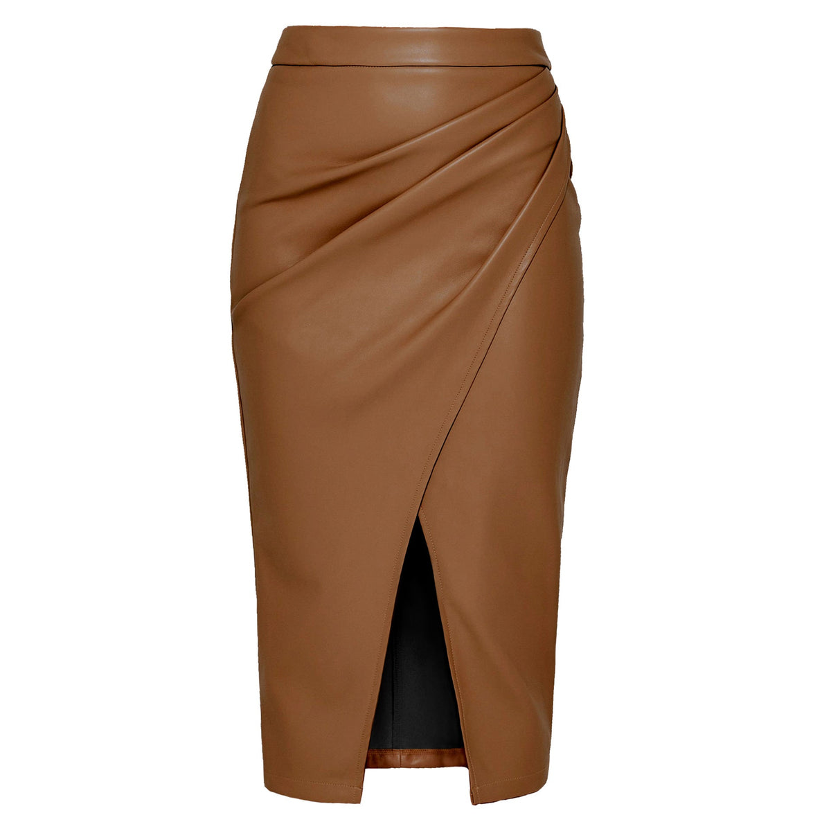 High-Waisted Vegan Wrap Skirt
