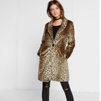 Women's Luxury Leopard Print Faux Fur Coat