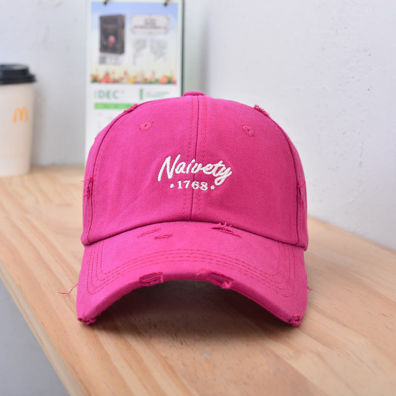Men's Distressed Vintage Cotton Baseball Cap