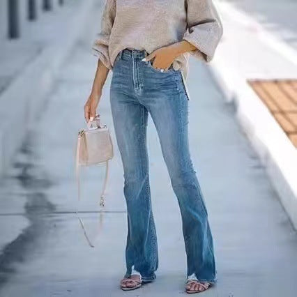 Women's High-Waisted Flared Jeans