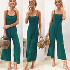 Women's Jumpsuit with Thin Straps and Elegant Wide Leg