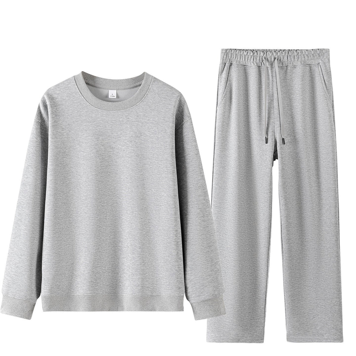 Unisex Wide Lounge Set made of soft cotton blend with round neck sweatshirt and drawstring joggers