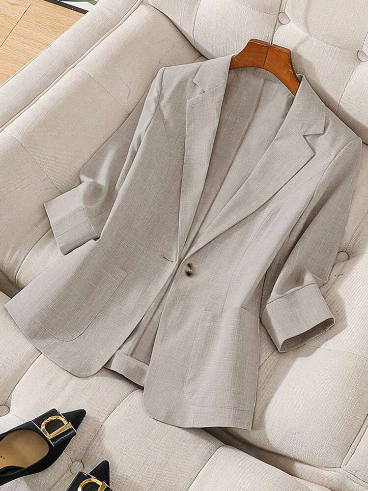 Women's Elegant Linen Blazer Jacket