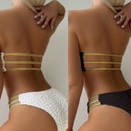 Women's Bandeau Bikini with Glossy Finish and Snap Details
