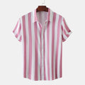 Women's Short-Sleeve Blouse with Modern Striped Design