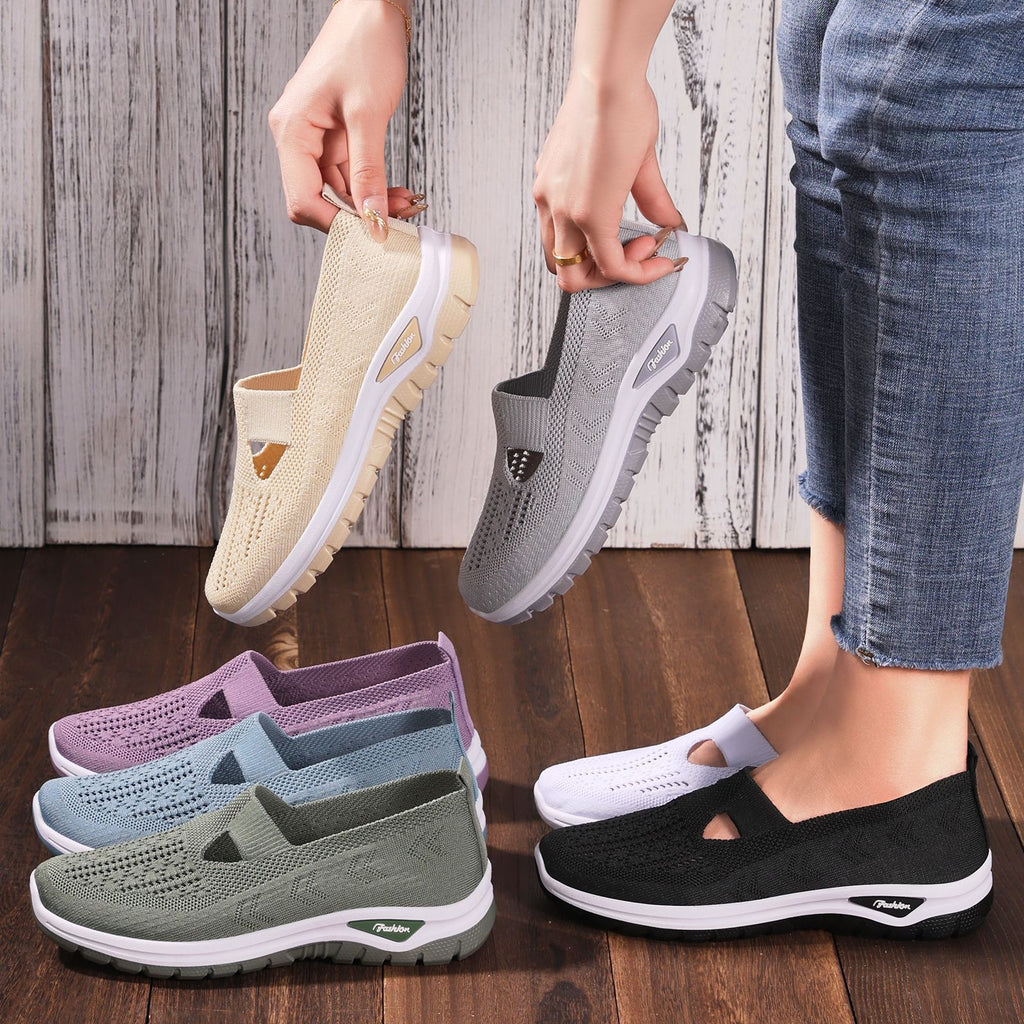 Women's Breathable Casual Sneakers with Flexible Entry and Non-Slip Sole