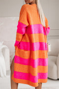 Women's Casual Striped Knit Coat