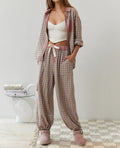 Women's Casual Plaid Set