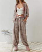Women's Casual Plaid Set