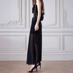 Elegant Maxi Skirt with Sheer Overlay