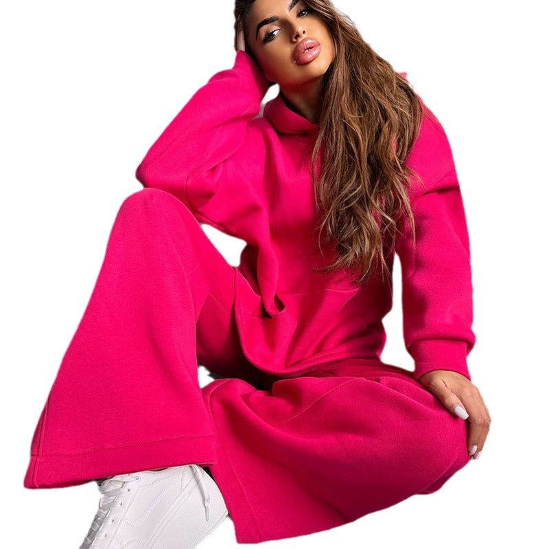Women's Oversized Hoodie and Wide Leg Leisure Pants