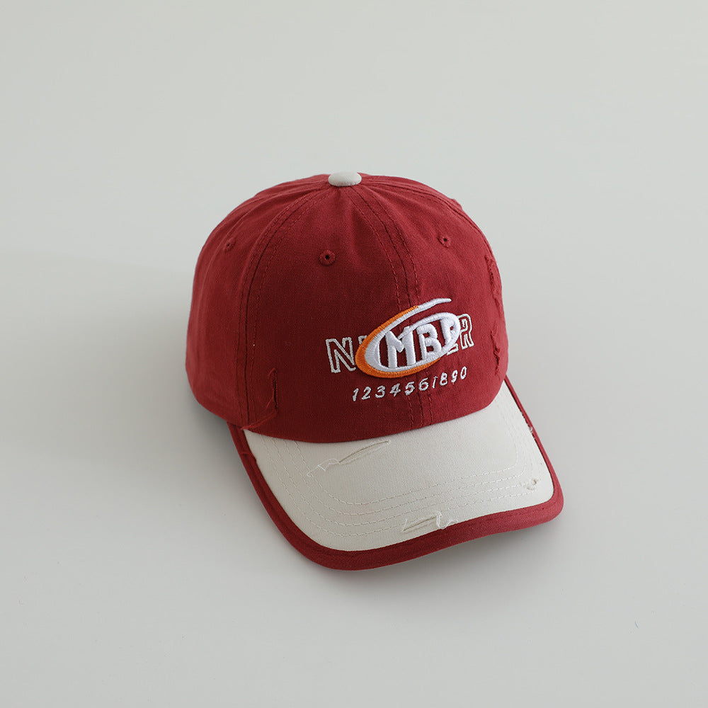 Men's Distressed Cotton Logo Baseball Cap
