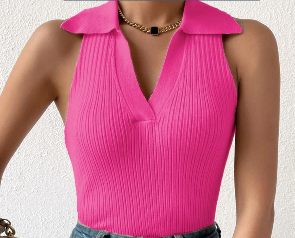 Women's Sleeveless Ribbed Knit Top