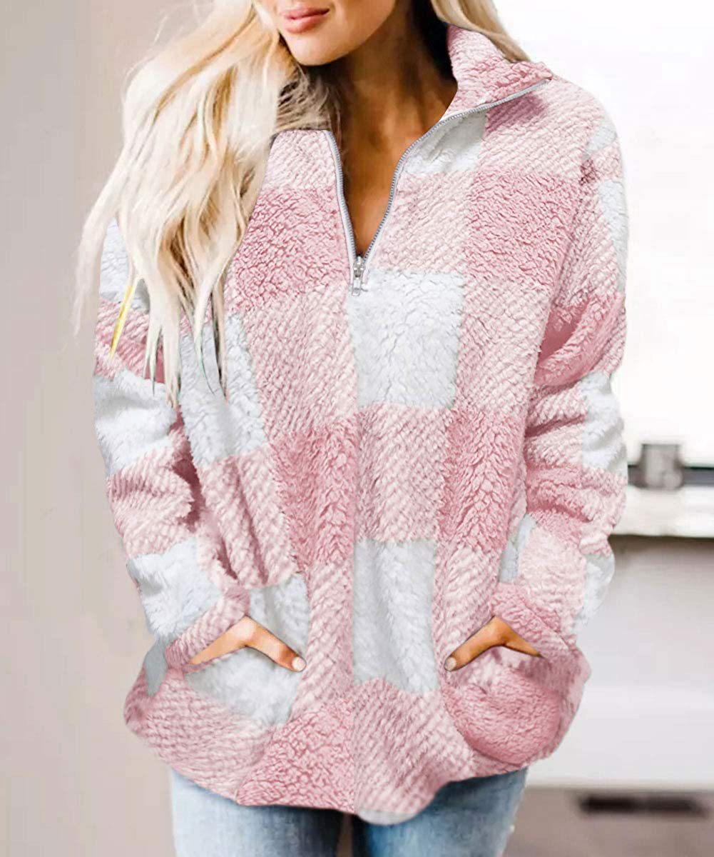 Women's Cozy Fleece Pullover with High Collar