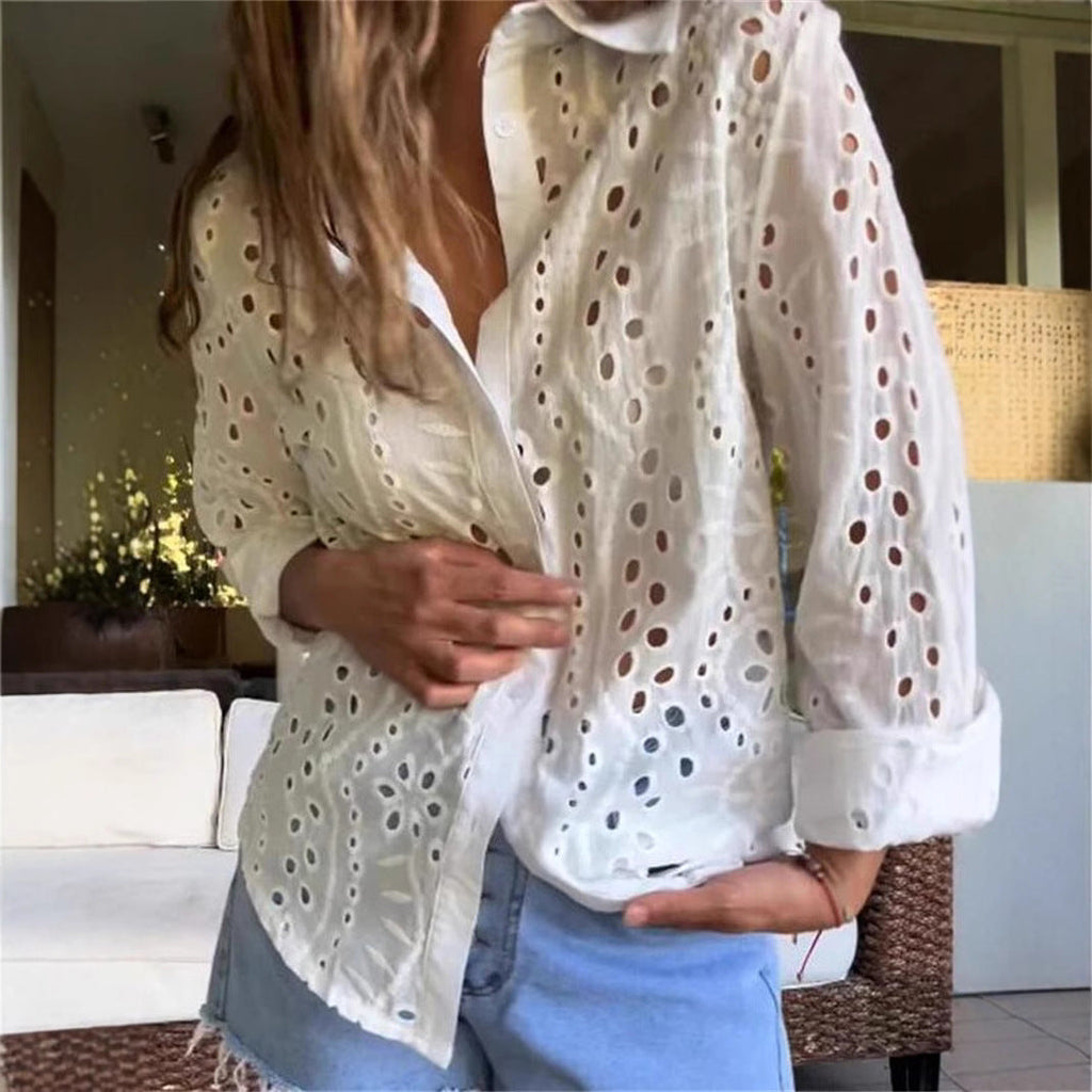 Women's Elegant Blouse with Cut-Out Details