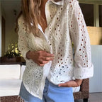 Women's Elegant Blouse with Cut-Out Details
