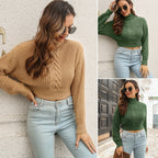 Women's Cropped Cable-Knit Sweater