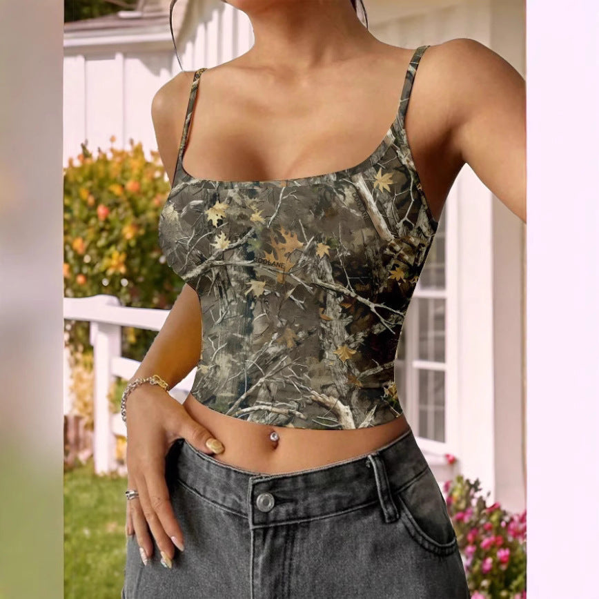 Women's Sleeveless Camouflage Top