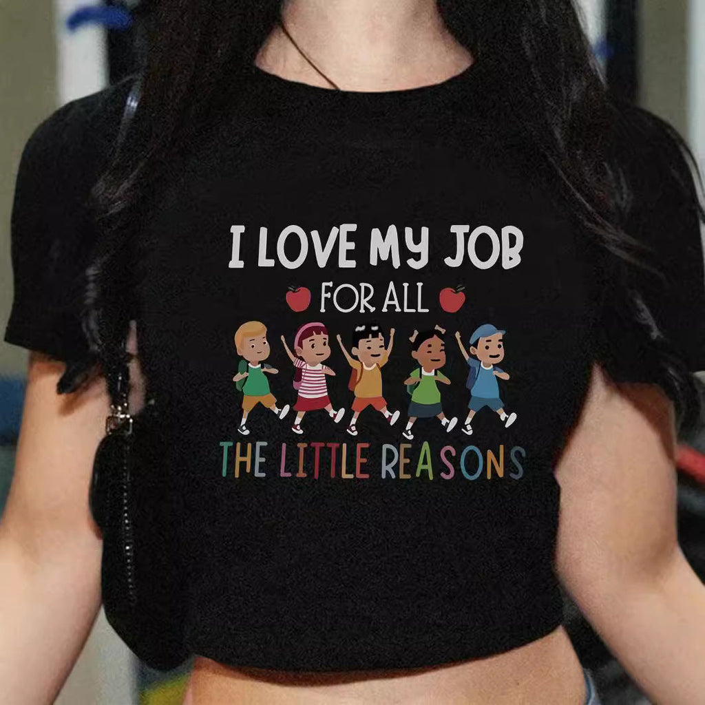 Women's Crop T-Shirt with Retro Phone Design