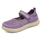 Women's Breathable Casual Sneakers with Adjustable Hook-and-Loop Closure