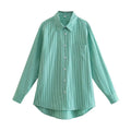 Women's Long-Sleeve Striped Shirt with Pocket
