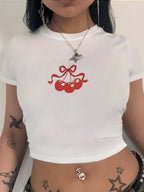 Women's Skull Print Crop T-Shirt