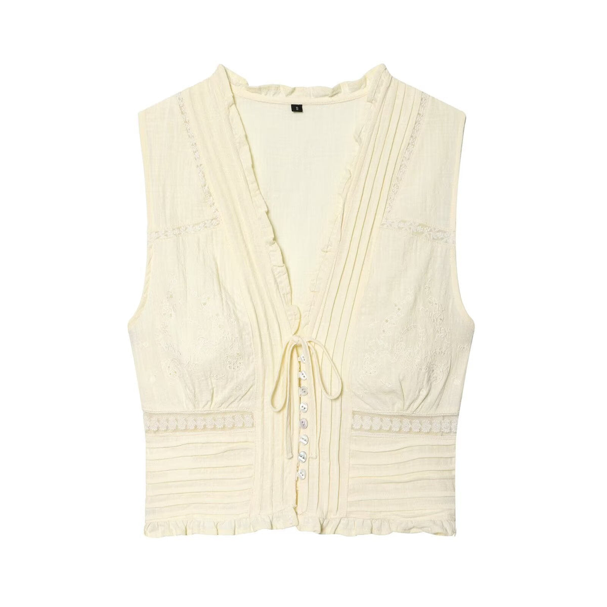 Women's Blouse Shirt with Fine Draping and Decorative Button Details