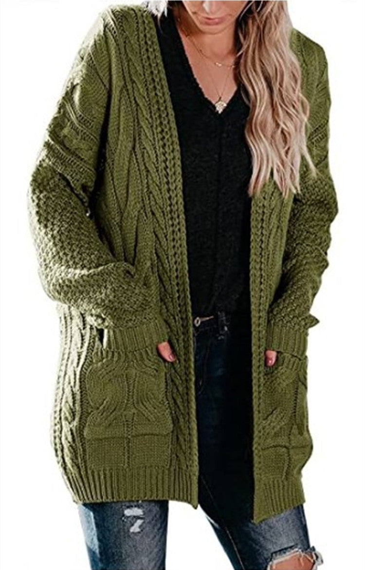 Women's Chunky Knit Cardigan with Pockets