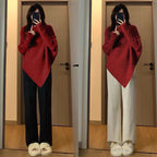 Women's Asymmetrical Knit Sweater in a Casual Oversized Design