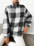 Women's Fleece Pullover with High Collar and Full-Length Zipper