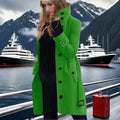 Elegant Trench Coat with High Collar and Double-Breasted Button Placket