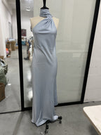 Women's Elegant Evening Dress with Asymmetric Cut and Striking Draping