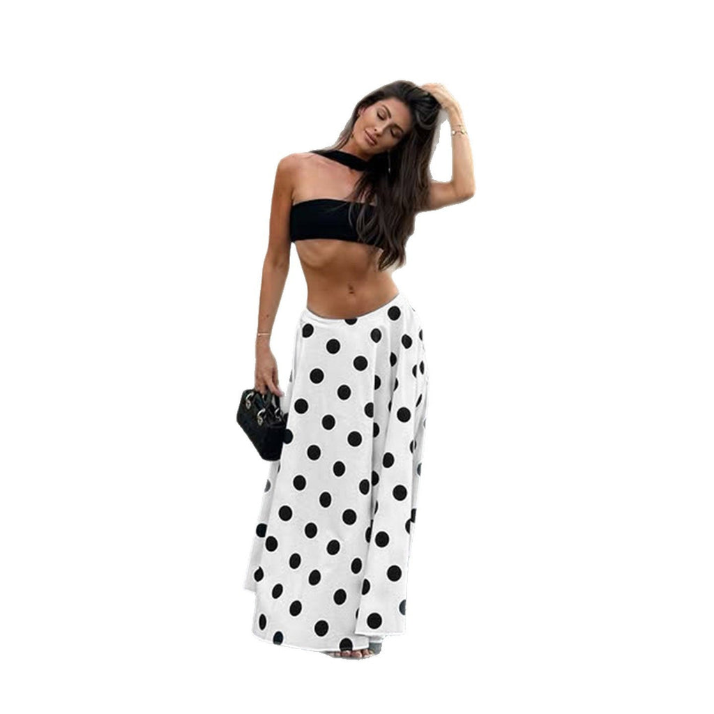 Women's Polka Dot Maxi Skirt